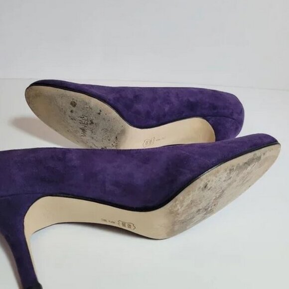 Vaneli Women's Shoes Size 9 Purple Suede Heels Pumps Undine 3" Round Almond Toe - Picture 6 of 6